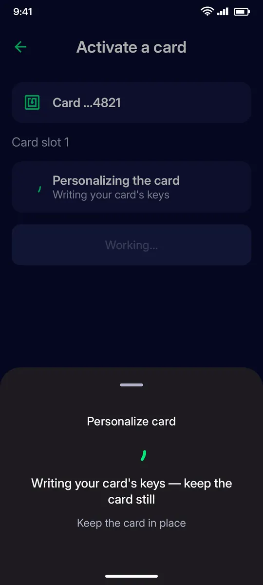Clevor app screenshot: tapsheet card working