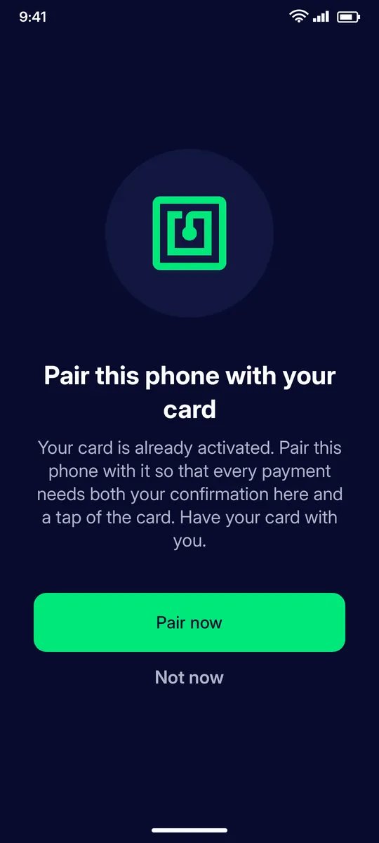 Clevor app screenshot: pair prompt