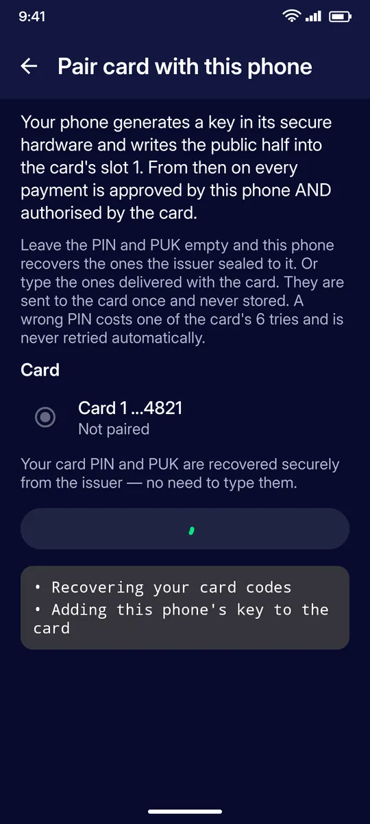 Clevor app screenshot: pair in progress