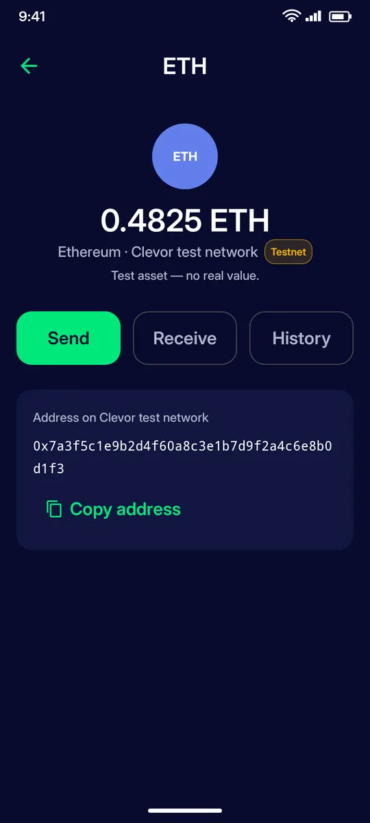 Clevor app screenshot: asset detail