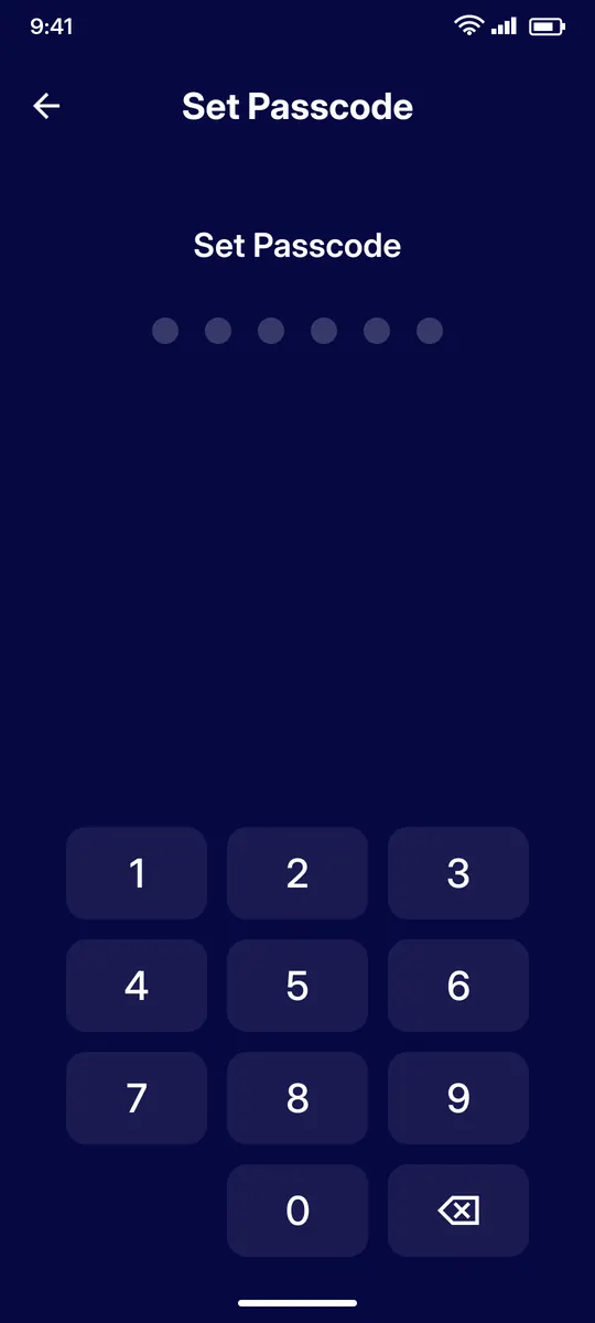 Clevor app screenshot: settings app passcode